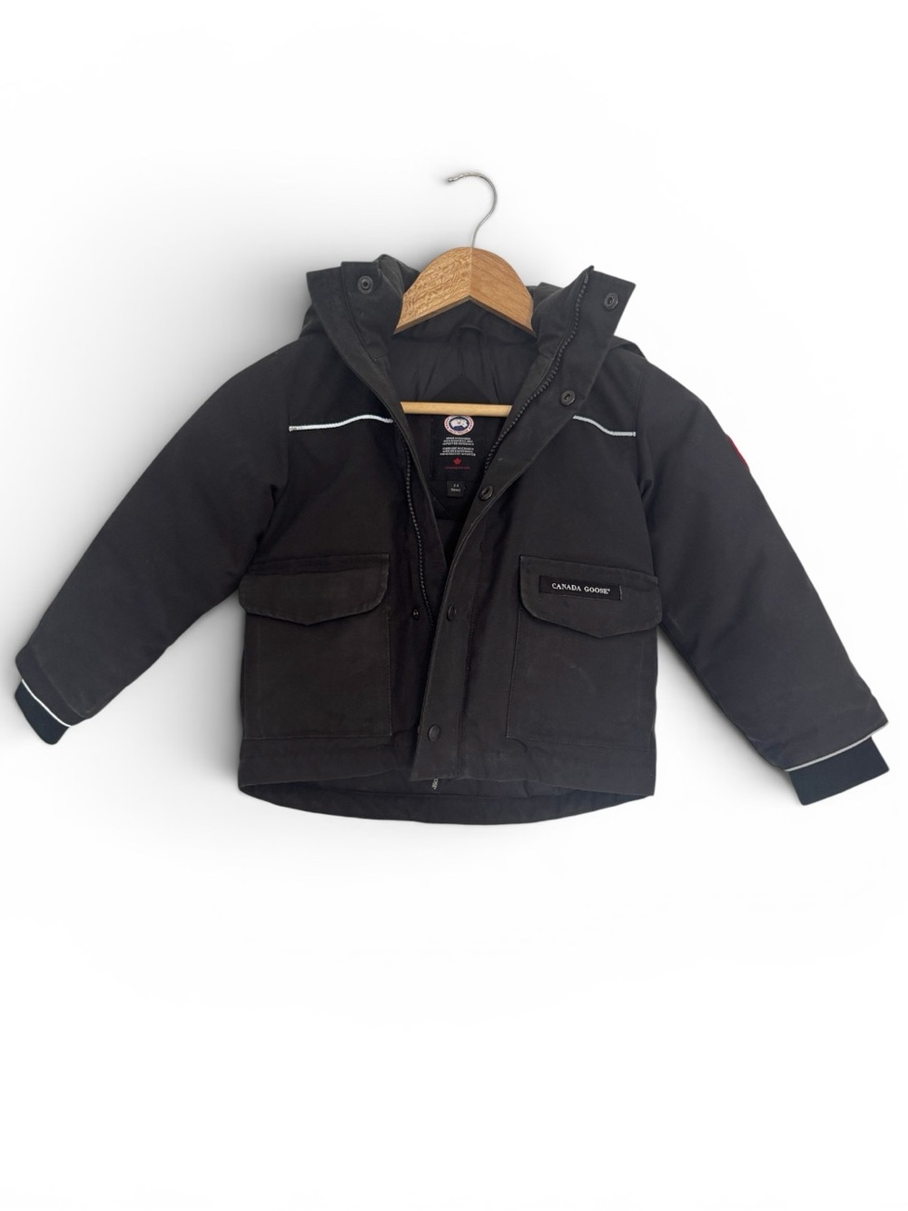 Canada Goose Kids Unisex Black Hooded Puffer Jacket Size 2-3